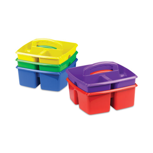 Image of Small Art Caddies, 3 Sections, 9.25" x 9.25" x 5.25", Assorted Colors, 5/Pack