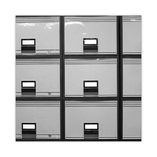 Image of Archive Storage Drawers with Key Lock, Legal Files, 18.25" x 24" x 11.5", Black/Gray