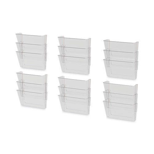 Image of Storex Wall File, 3 Sections, Legal Size 16" X 4" X 14", Clear, 3/Set