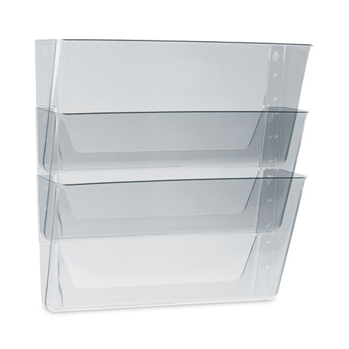 Image of Storex Wall File, 3 Sections, Legal Size 16" X 4" X 14", Clear, 3/Set