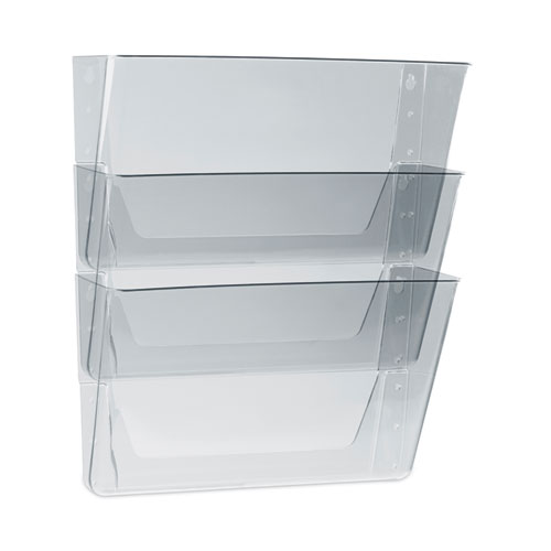 Wall File, 3 Sections, Letter Size, 13" x 4" x 14",  Clear, 3/Set