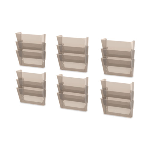 Image of Storex Wall File, 3 Sections, Letter Size, 13" X 4" X 14",  Smoke, 3/Set
