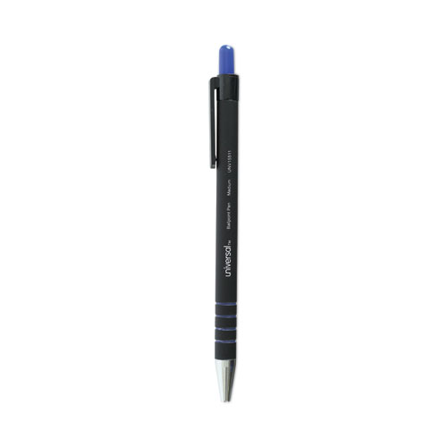 Image of Ballpoint Pen, Retractable, Medium 1 mm, Blue Ink, Blue Barrel, Dozen