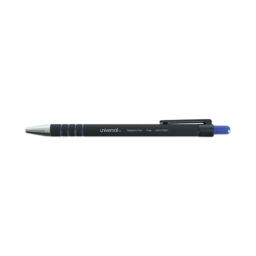 Image of Universal™ Ballpoint Pen, Retractable, Fine 0.7 Mm, Blue Ink, Blue Barrel, Dozen