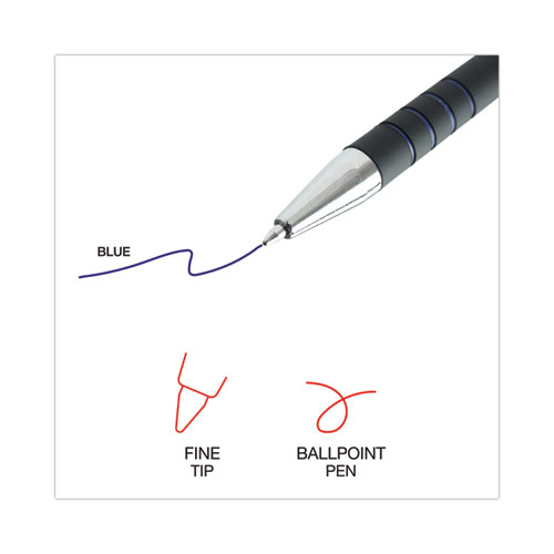 Image of Universal™ Ballpoint Pen, Retractable, Fine 0.7 Mm, Blue Ink, Blue Barrel, Dozen