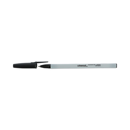 Image of Universal™ Ballpoint Pen Value Pack, Stick, Medium 1 Mm, Black Ink, Gray Barrel, 60/Pack
