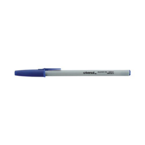 Image of Universal™ Ballpoint Pen Value Pack, Stick, Medium 1 Mm, Blue Ink, Gray Barrel, 60/Pack