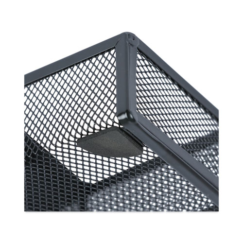 Image of Universal® Metal Mesh Drawer Organizer, Six Compartments, 15 X 11.88 X 2.5, Black