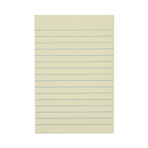 Image of Recycled Self-Stick Note Pads, Note Ruled, 4" x 6", Yellow, 100 Sheets/Pad, 12 Pads/Pack