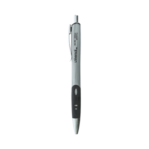 Comfort Grip Gel Pen, Retractable, Medium 0.7 mm, Black Ink, Silver Barrel, 36/Pack