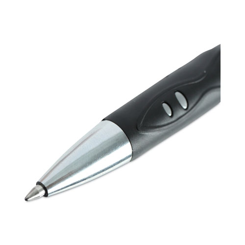 Image of Universal™ Comfort Grip Gel Pen, Retractable, Medium 0.7 Mm, Black Ink, Silver Barrel, 36/Pack