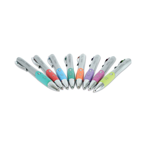 Comfort Grip Gel Pen, Retractable, Medium 0.7 mm, Assorted Ink and Barrel Colors, 8/Pack