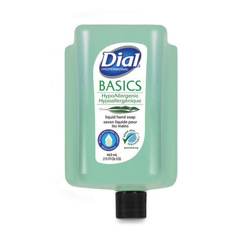 Dial® Professional Basics Mp Free Liquid Hand Soap Refill For Versa Dispenser, Unscented, 15 Oz Refill Bottle, 6/Carton