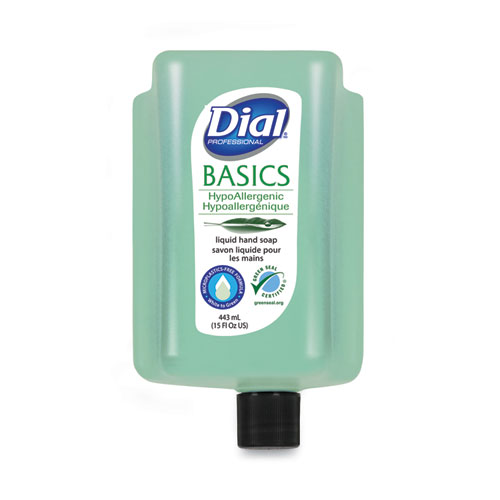 Dial® Professional Basics MP Free Liquid Hand Soap Refill for Versa Dispenser, Unscented, 15 oz Refill Bottle, 6/Carton