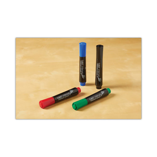 Image of Bic® Intensity Chisel Tip Permanent Marker, Broad Chisel Tip, Assorted Colors, Dozen