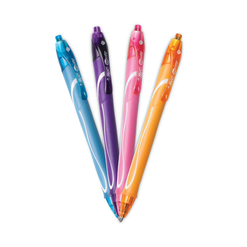 SET OF 2 8-Count BIC Gel-ocity Quick Dry Retractable Gel Pen Medium Point 0.7 mm Assorted Colors 