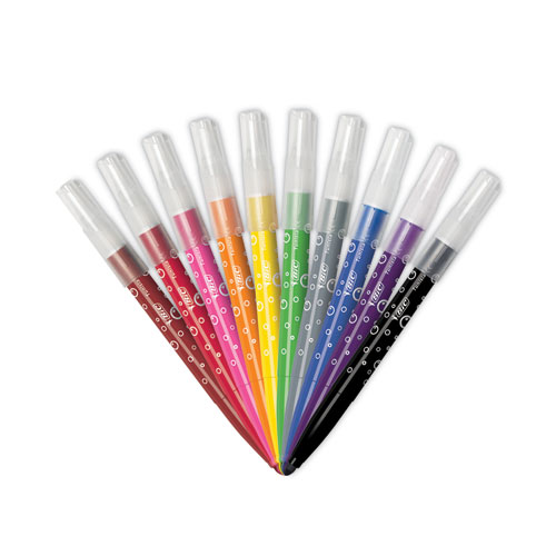 Kids Ultra Washable Jumbo Markers, Medium Bullet Tip, Assorted Colors, 10/Pack