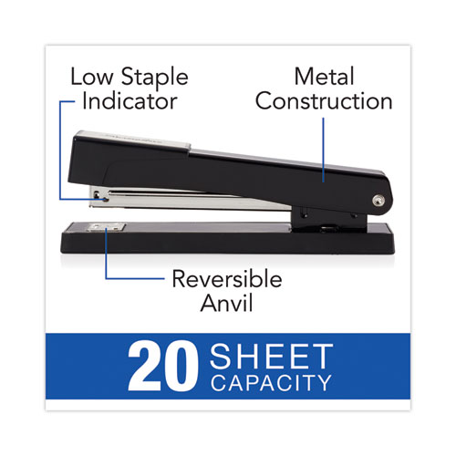 Image of Swingline® Light-Duty Full Strip Standard Stapler, 20-Sheet Capacity, Black
