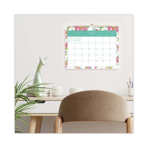 Image of Blue Sky® Day Designer Peyton Academic Wall Calendar, Floral Artwork, 11 X 8.75, White Sheets, 12-Month (July To June): 2023 To 2024