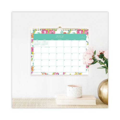 Image of Blue Sky® Day Designer Peyton Academic Wall Calendar, Floral Artwork, 11 X 8.75, White Sheets, 12-Month (July To June): 2023 To 2024