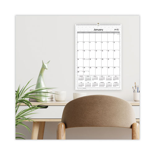 Enterprise Wall Calendar, Enterprise Geometric Artwork, 12 x 17, White/Gray Sheets, 12-Month (Jan to Dec): 2024