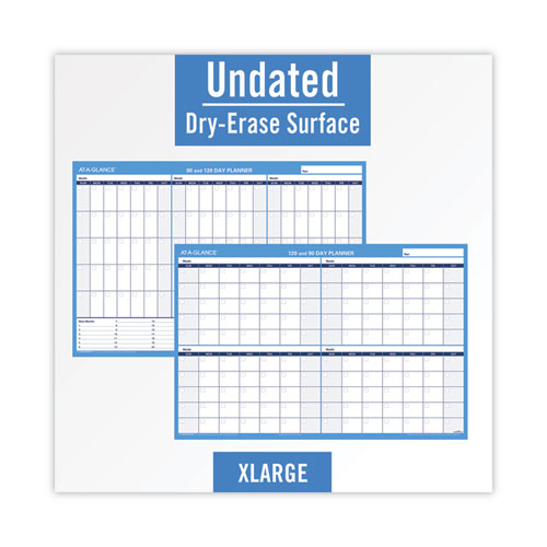 Image of At-A-Glance® 90/120-Day Undated Horizontal Erasable Wall Planner, 36 X 24, White/Blue Sheets, Undated