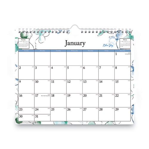 Lindley Wall Calendar, Lindley Floral Artwork, 11 x 8.75, White/Multicolor Sheets, 12-Month (Jan to Dec): 2024