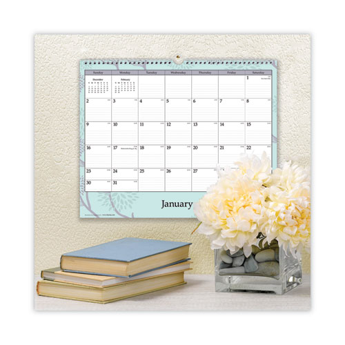 Image of Blue Sky® Rue Du Flore Wall Calendar, Rue Du Flore Artwork, 12 X 15, White/Jade/Lavender Sheets, 12-Month (Jan To Dec): 2024