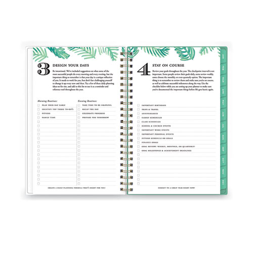 Image of Blue Sky® Day Designer Palms Weekly/Monthly Planner, Palms Artwork, 8 X 5, Green/White Cover, 12-Month (Jan To Dec): 2024