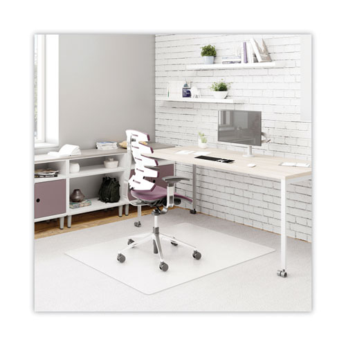 deflecto® DuraMat Moderate Use Chair Mat, Low Pile Carpet, Flat, 45 x 53, Rectangle, Clear