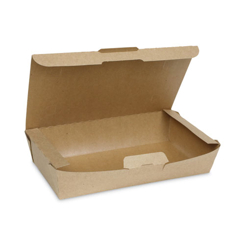 Image of Pactiv Evergreen Earthchoice Tamper Evident Onebox Paper Box, 9 X 4.85 X 2, Kraft, 100/Carton