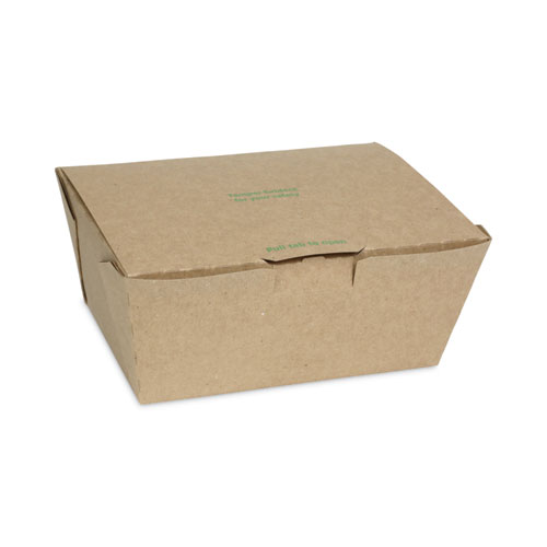 Image of Pactiv Evergreen Earthchoice Tamper Evident Onebox Paper Box, 6.54 X 4.5 X 3.25, Kraft, 160/Carton