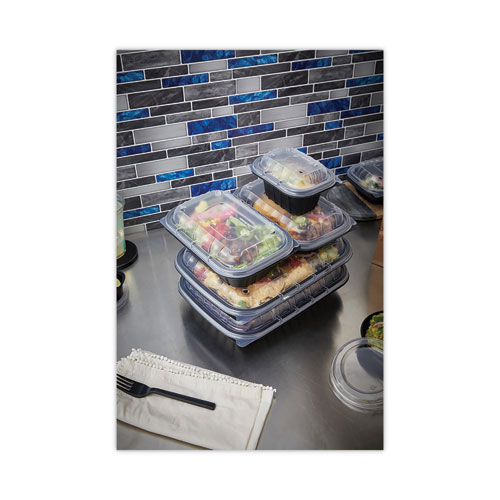 Image of Pactiv Evergreen Earthchoice Entree2Go Takeout Container, 12 Oz, 5.65 X 4.25 X 2.57, Black, Plastic, 600/Carton