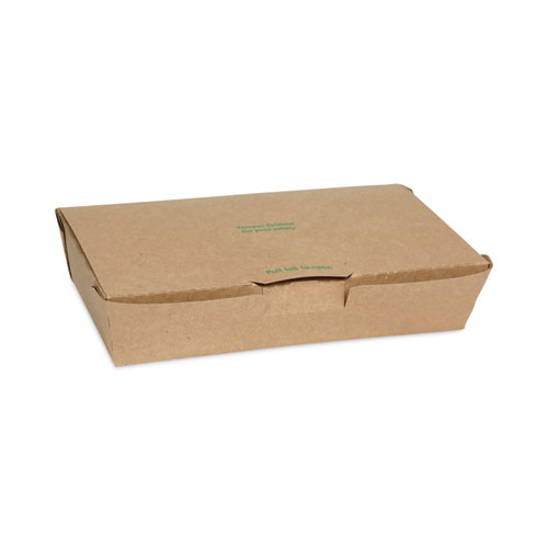Pactiv Evergreen EarthChoice Tamper Evident OneBox Paper Box, 9 x 4.85 x 2, Kraft, 100/Carton
