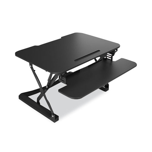 Adjustable Sit/Stand Workstation Riser, 35" x 32" x 5.9" to 19.6", Black