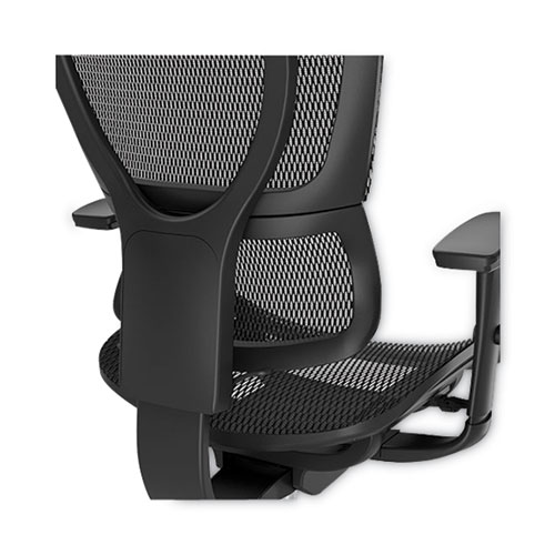 FlexFit 1500TM Mesh Task Chair, Suppports Up to 300 lbs,16.7" to 20.26" Seat Height, Black Seat, Black Back, Black Base