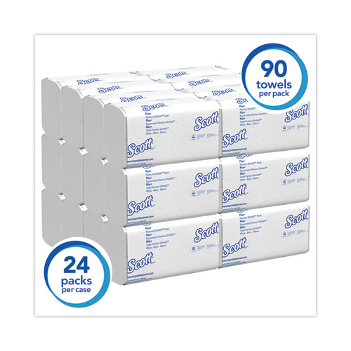 Slimfold Towels, 1-Ply, 7.5 x 11.6, White, 90/Pack, 24 Packs/Carton