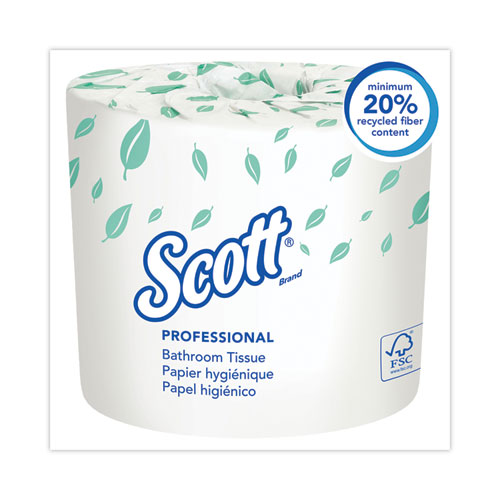 Image of Scott® Essential Standard Roll Bathroom Tissue For Business, Septic Safe, 2-Ply, White, 550 Sheets/Roll, 80/Carton