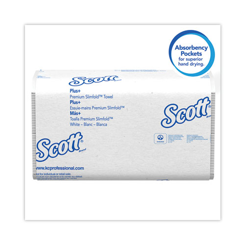 Image of Scott® Slimfold Towels, 1-Ply, 7.5 X 11.6, White, 90/Pack, 24 Packs/Carton