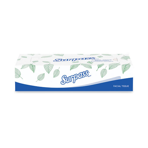 Image of Surpass® Facial Tissue For Business, 2-Ply, White, Flat Box, 100 Sheets/Box, 30 Boxes/Carton