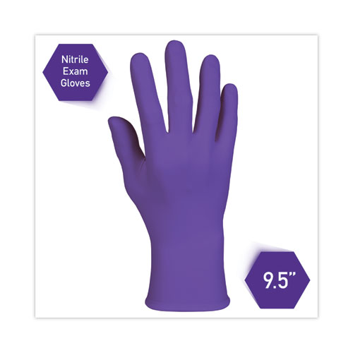 PURPLE NITRILE Exam Gloves, 242 mm Length, Large, Purple, 100/Box
