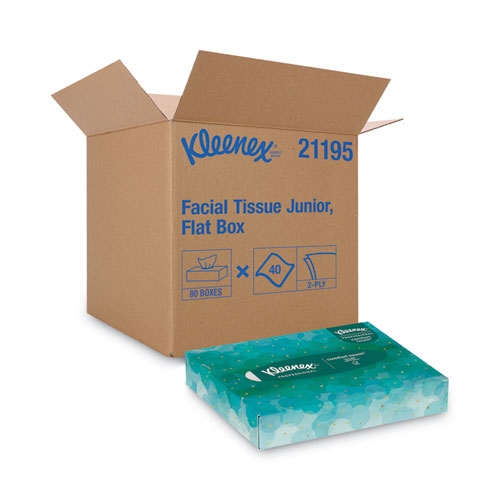 Kleenex® White Facial Tissue Junior Pack, 2-Ply, 40 Sheets/Box, 80 Boxes/Carton