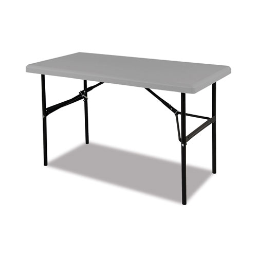 7105016976843 SKILCRAFT Blow Molded Folding Tables, Rectangular, 48w x 24d x 20h, Gray