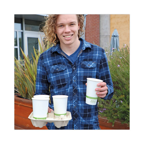 Image of World Centric® Fiber Cup Carriers, 8 Oz To 22 Oz Cups, Four Cups, Natural, 600/Carton
