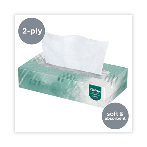 Naturals Facial Tissue for Business, Flat Box, 2-Ply, White, 125 Sheets/Box, 48 Boxes/Carton