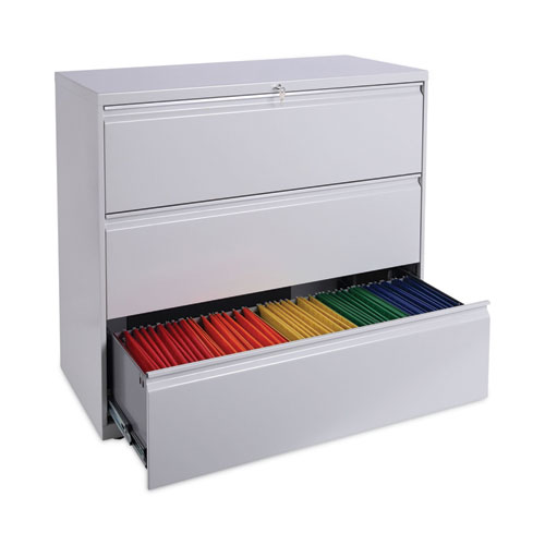 Lateral File, 3 Legal/Letter/A4/A5-Size File Drawers, Light Gray, 42" x 18" x 39.5"