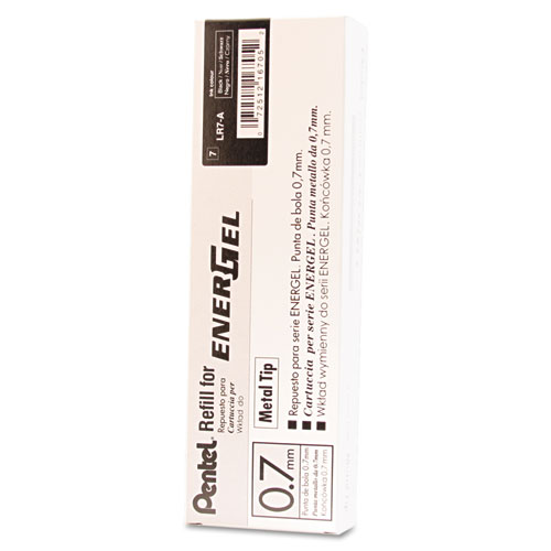 Image of Refill for Pentel EnerGel Retractable Liquid Gel Pens, Medium Conical Tip, Black Ink