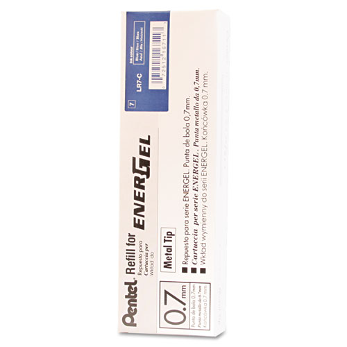 Image of Refill for Pentel EnerGel Retractable Liquid Gel Pens, Medium Conical Tip, Blue Ink