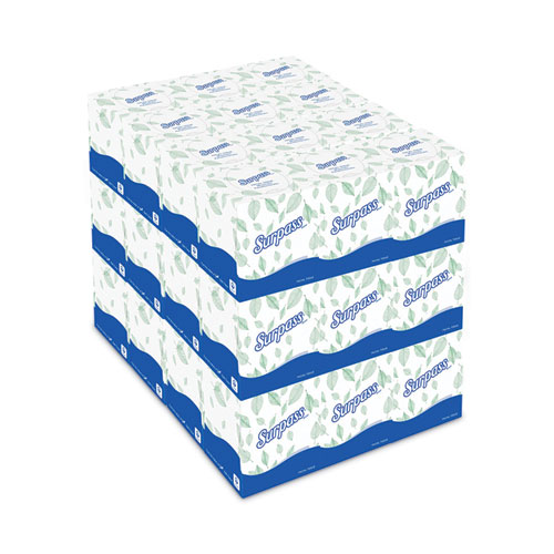 Surpass® Facial Tissue for Business, 2-Ply, White, Flat Box, 100 Sheets/Box, 30 Boxes/Carton