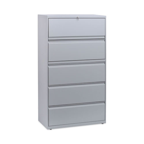 Lateral File, 5 Legal/Letter/A4/A5-Size File Drawers, Light Gray, 36" x 18" x 64.25"